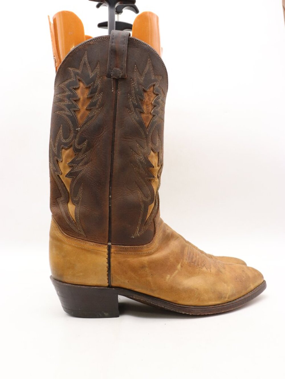 Dan Post 9296 Men's Size 10.5 D Brown Embroidered Cowboy Western Shoes Made USA
